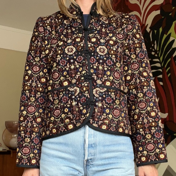 Doen Heirloom velvet Liberty of London paisley print quilted Song Jacket XS - Picture 7 of 12